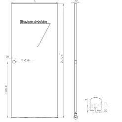 Kit porte coulissante MDF prêt à peindre 83 cm + Rail-Optimum Hot