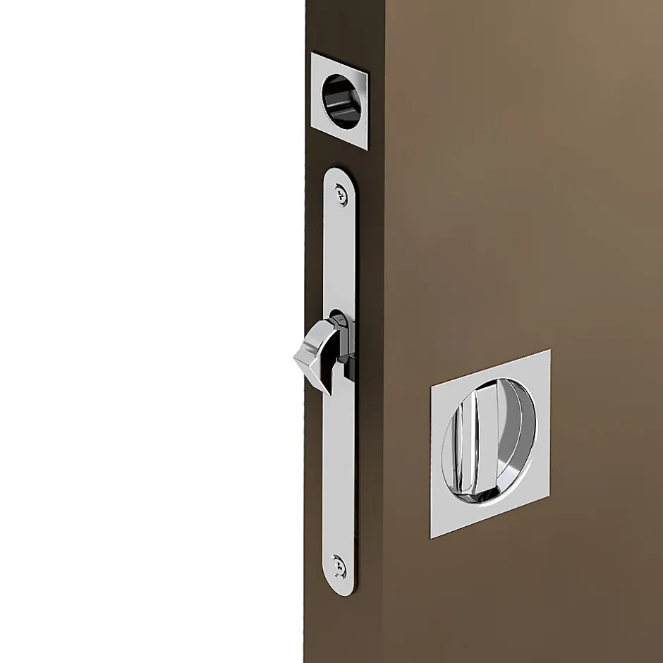 Slid’Up By Mantion Kit serrure à condamnation, poignée carrée, acier finition chromé