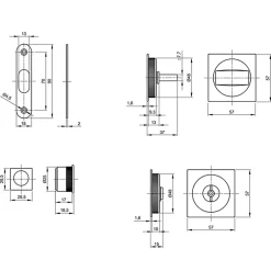 Slid’Up By Mantion Kit serrure à condamnation, poignée carrée, acier finition chromé
