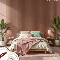 Kit tasseaux adhésif cerisier naturel - Gabarit de pose offert - Surface de 2,4 M2 - Panneau tasseau sur-mesure-Decoparisienne New