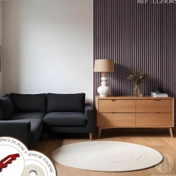 Decoparisienne Kit tasseaux adhésif chêne foncé - Gabarit de pose offert - Surface de 2,4 M2 - Panneau tasseau sur-mesure