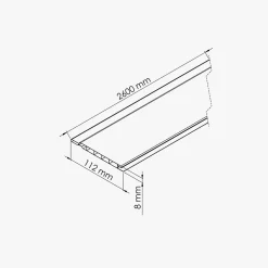 Lambris PVC 100 mm - Lot de 10 Lames - Blanc - 2.60 m, 2600 x 100 x 8 mm (2,60 m²)-Tecnoprofils
