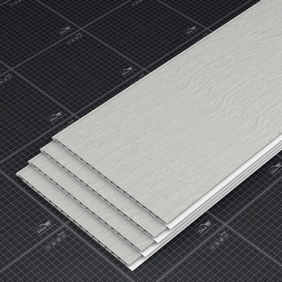 Tecnoprofils Lambris PVC 250 mm - Lot de 4 Lames - Chêne Cendré