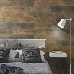 Lambris PVC Élement Megève brun (vendu à la botte), aspect mat.-Grosfillex Hot