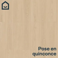 GoodHome Lame minérale composite clipsable Italo 129 x 20 cm imitation bois naturel (vendue au carton)