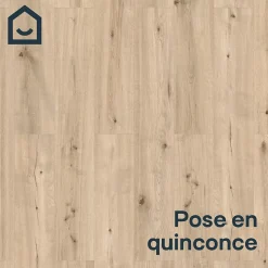 Lame minérale composite clipsable Italo 129 x 20 cm décor bois clair rustique (vendue au carton)-GoodHome Online