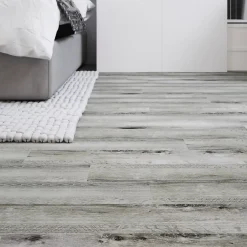 GoodHome Lame PVC adhésive Poprock bois gris rustique 15,2 x 91,4 cm