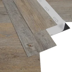 GoodHome Lame PVC adhésive Poprock bois pecan 15,2 x 91,4 cm