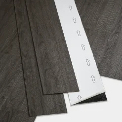 GoodHome Lame PVC adhésive PopRock Bois gris foncé 15 x 91 cm (vendue au carton)