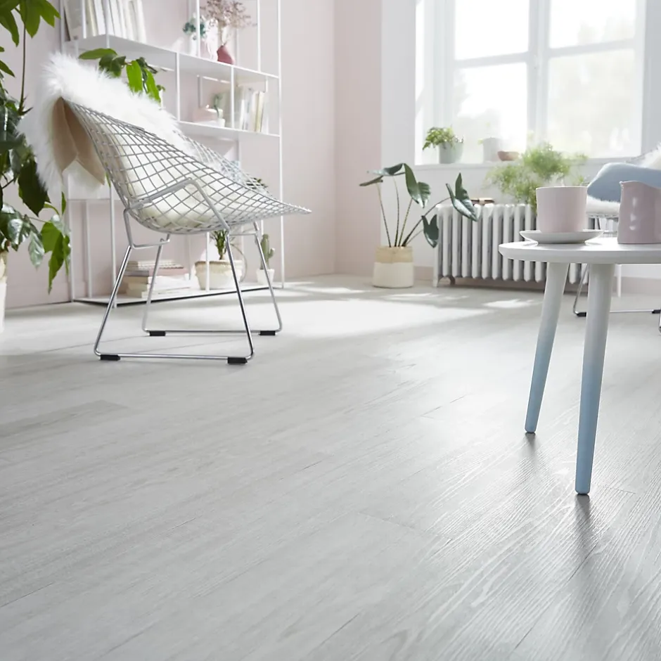 GoodHome Lame PVC adhésive PopRock Bois blanc 15 x 91 cm (vendue au carton)