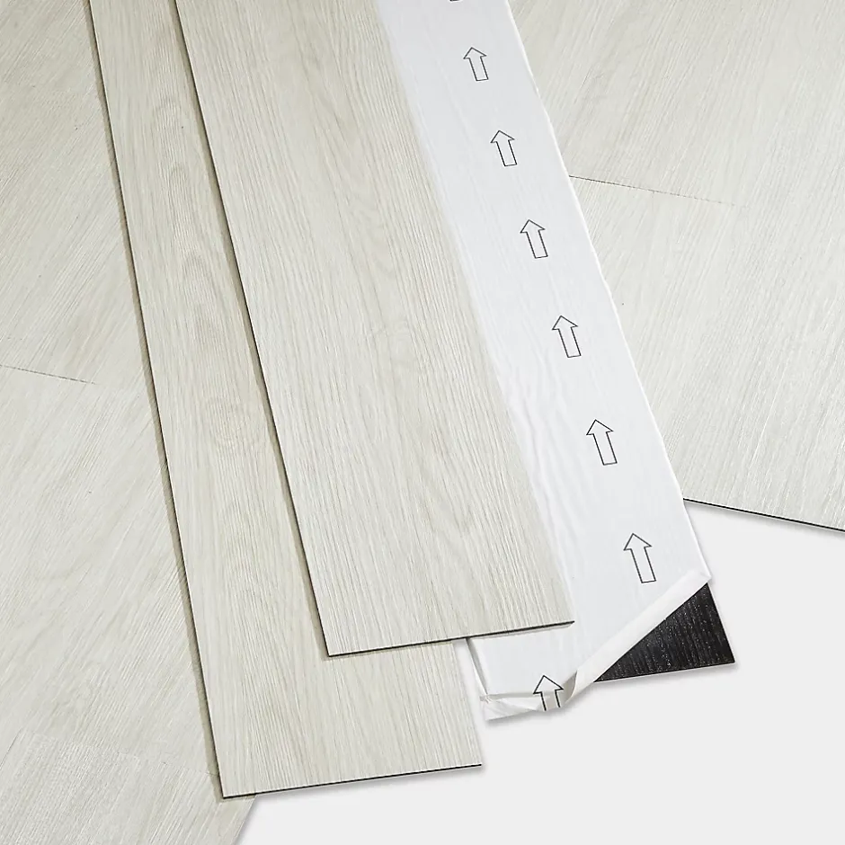 GoodHome Lame PVC adhésive PopRock Bois blanc 15 x 91 cm (vendue au carton)