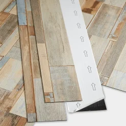 GoodHome Lame PVC adhésive PopRock décor bois multi-lames 15 x 91 cm (vendue au carton)