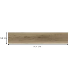 GoodHome Lame PVC adhésive Ragga bois naturel rustique 15,2 x 91,4 cm
