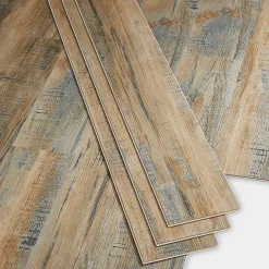 GoodHome Lame PVC clipsable Baila décor bois brun vintage L. 122 x l. 15 cm