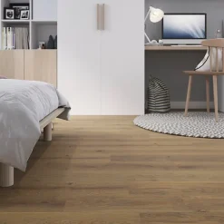 GoodHome Lame PVC clipsable Baila décor chêne moyen l. 122 x l. 15 cm