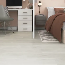 GoodHome Lame PVC clipsable Baila chêne vieilli gris clair L. 122 x l. 15 cm