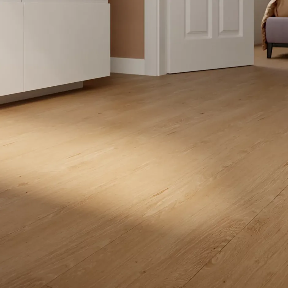 Lame PVC clipsable effet bois blond L.121,9 x l.17,8 cm x ép.4,5 mm, Mambo-GoodHome Best