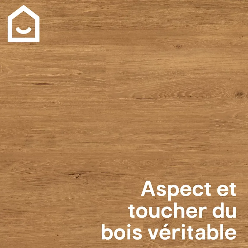 Lame PVC clipsable effet bois blond L.121,9 x l.17,8 cm x ép.4,5 mm, Mambo-GoodHome Best