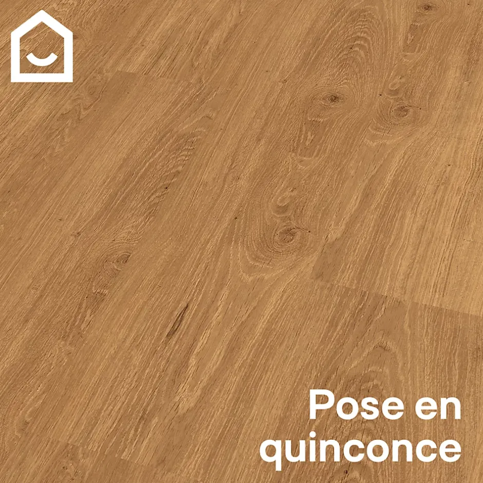 Lame PVC clipsable effet bois blond L.121,9 x l.17,8 cm x ép.4,5 mm, Mambo-GoodHome Best