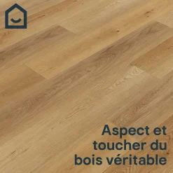 GoodHome Lame PVC clipsable Mambo plus 18x122 cm blond avec sous-couche intégrée (vendue au carton)