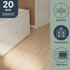 Lame PVC clipsable Mambo 124x19 cm décor bois naturel (vendue au carton)-GoodHome Outlet