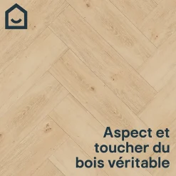 GoodHome Lame PVC clipsable Mambo chevron décor chêne naturel (vendue au carton)