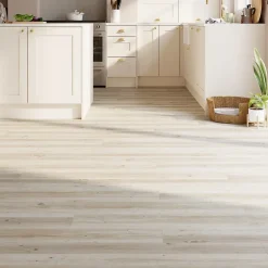 GoodHome Lame PVC clipsable Mambo 124x19 cm décor bois blanc rustique (vendue au carton)