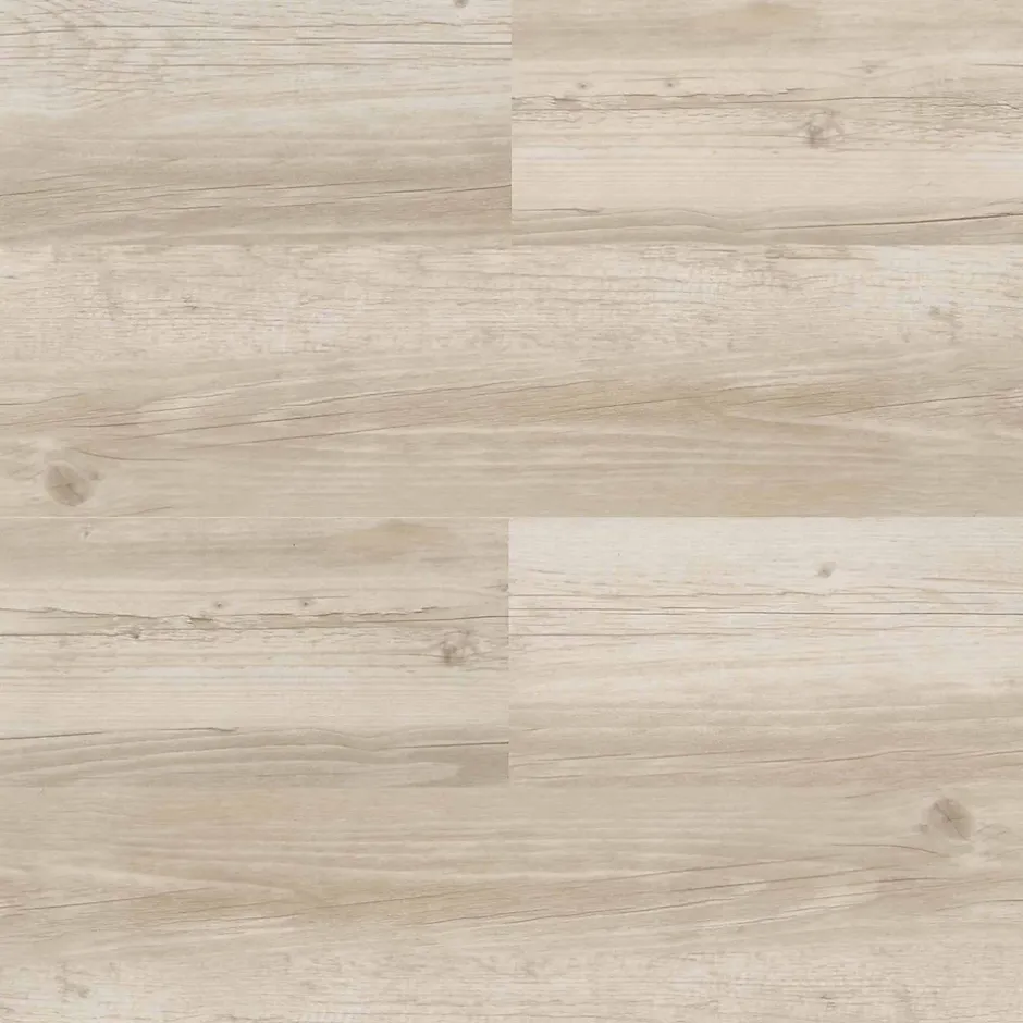 GoodHome Lame PVC clipsable Mambo 124x19 cm décor bois blanc rustique (vendue au carton)