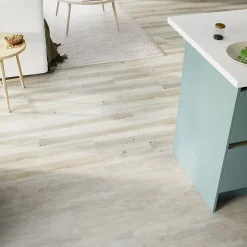 GoodHome Lame PVC clipsable Mambo 124x19 cm décor bois blanc rustique (vendue au carton)