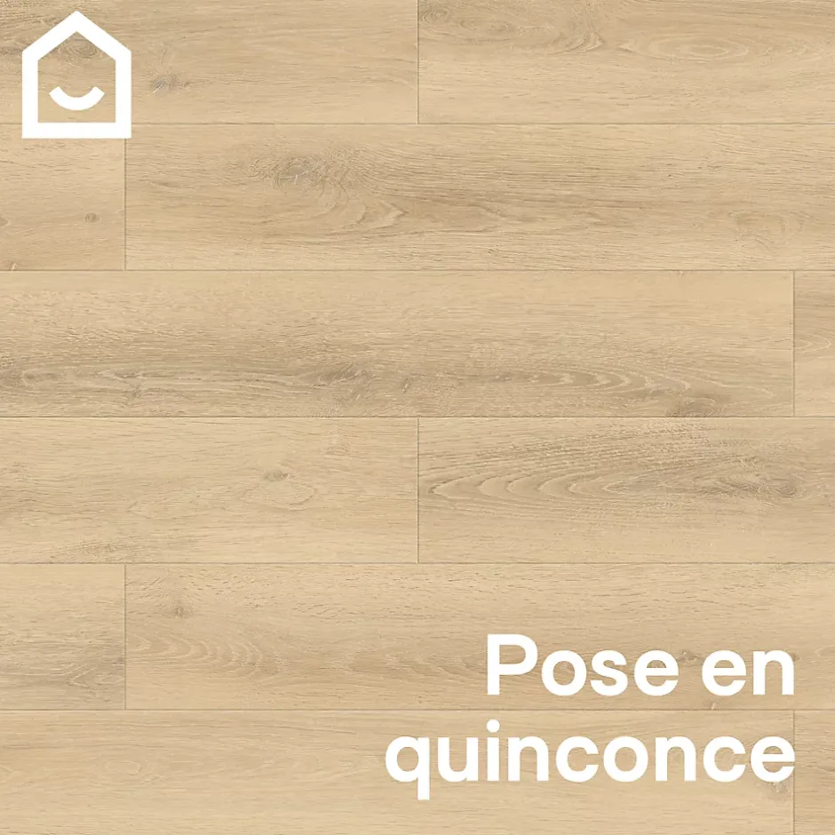 Lame PVC clipsable Mambo plus 18x122 cm décor bois naturel avec sous-couche intégrée (vendue au carton)-GoodHome Discount