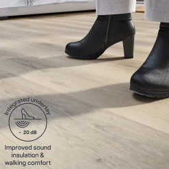 Lame PVC clipsable Mambo plus 18x122 cm décor bois naturel avec sous-couche intégrée (vendue au carton)-GoodHome Discount