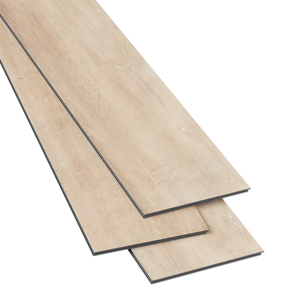 GoodHome Lame PVC clipsable Mambo 124x19 cm décor bois naturel rustique (vendue au carton)