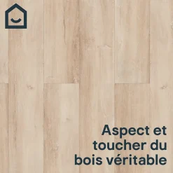 GoodHome Lame PVC clipsable Mambo 124x19 cm décor bois naturel rustique (vendue au carton)