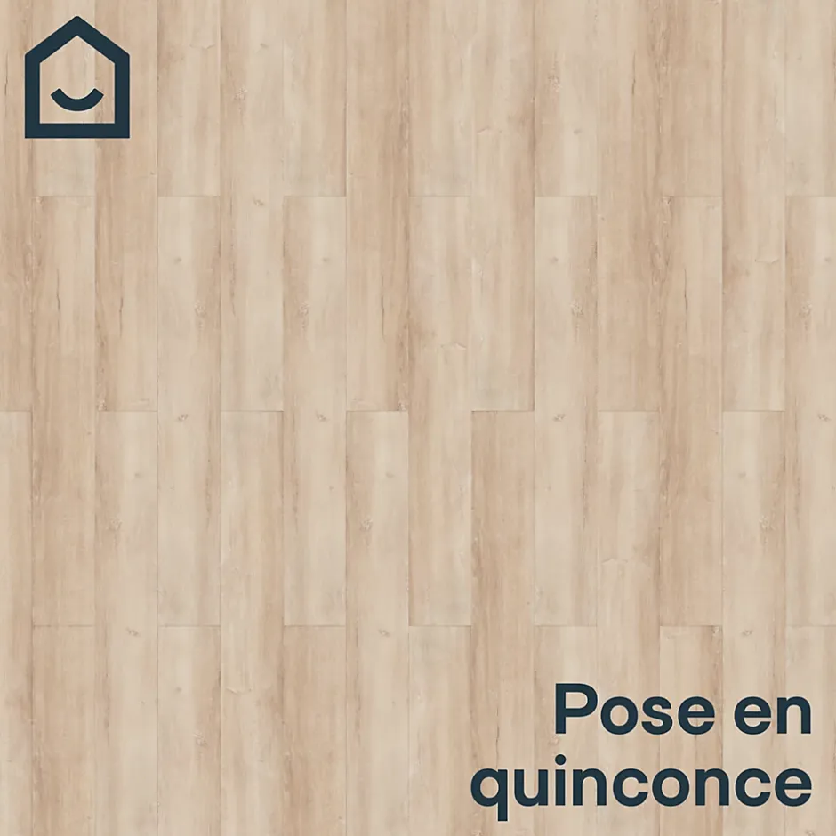 GoodHome Lame PVC clipsable Mambo 124x19 cm décor bois naturel rustique (vendue au carton)