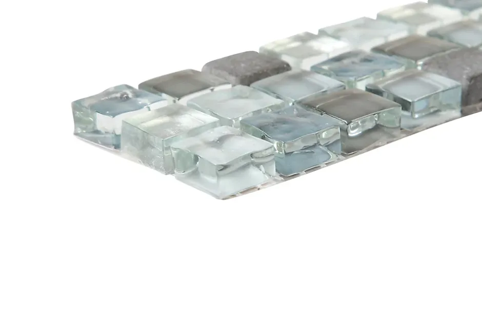 GoodHome Listel 5 x 30 cm verre brillant gris