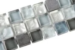 GoodHome Listel 5 x 30 cm verre brillant gris