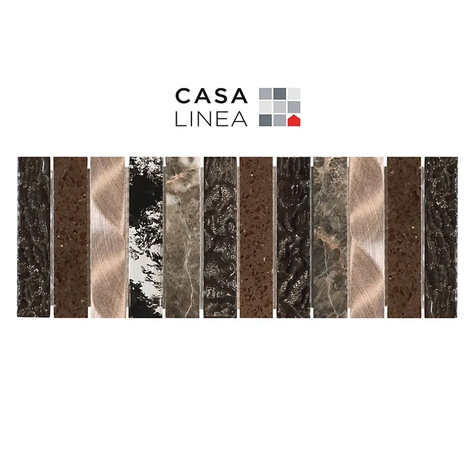 Casa Linéa LISTEL CHARLESTON BROWN VERTICAL 1 PIÈCE 10 X 30 CM CASA LINEA