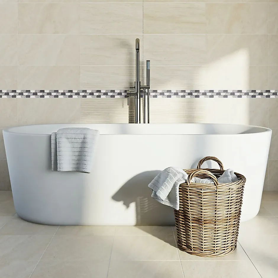 GoodHome Listel gris 5 x 27 cm Akero