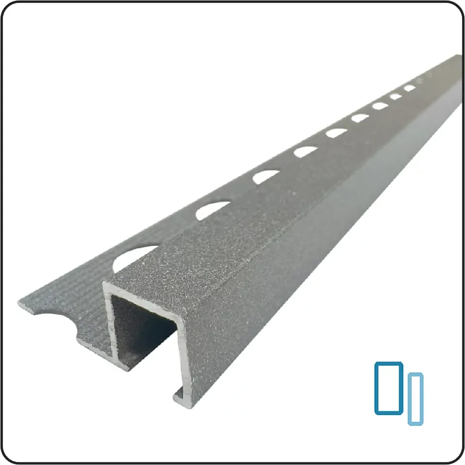 Listel Laqué Gris Foncé Mat L.2,6m x 11mm INTÉRIEUR/EXTÉRIEUR. Profil Carrelage Mural. Aluminium Laqué. Luxury Dark Grey-Lux Mosaic Discount