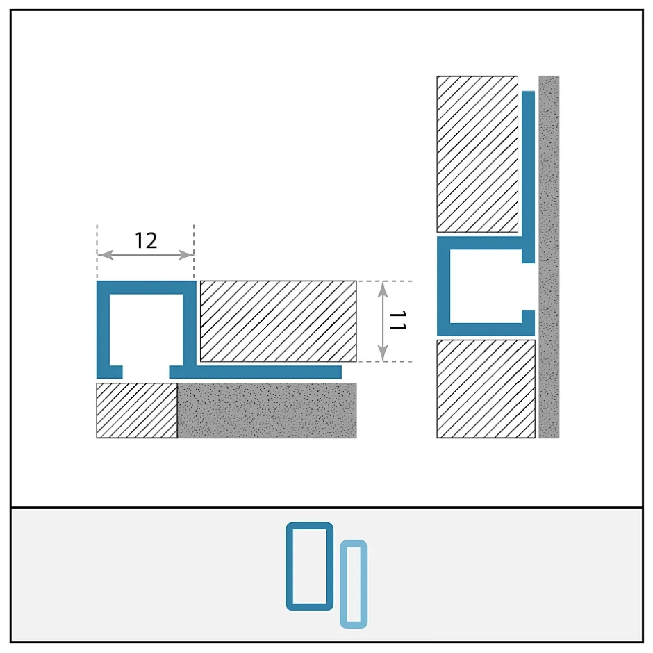Listel Laqué Gris Foncé Mat L.2,6m x 11mm INTÉRIEUR/EXTÉRIEUR. Profil Carrelage Mural. Aluminium Laqué. Luxury Dark Grey-Lux Mosaic Discount
