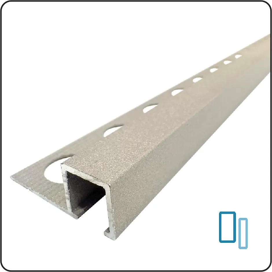 Listel Laqué Mat Greige-Gris L.2,60m x 11mm INTÉRIEUR/EXTÉRIEUR. Profil Carrelage Mural. Aluminium Laqué Mat. Luxury Greige-Lux Mosaic Clearance