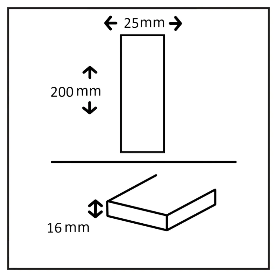 Listel mural en travertin forme cigare L.20 x l.2,5 cm x ép.6 mm, Travertino- Best
