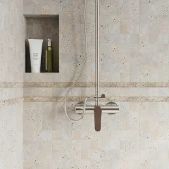 Listel mural en travertin forme cigare L.20 x l.2,5 cm x ép.6 mm, Travertino- Best