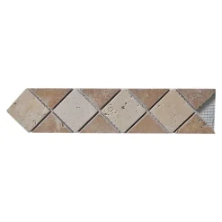 Listel mural en travertin forme losange L.30 x l.7 cm x ép.8 mm, Travertino- Outlet