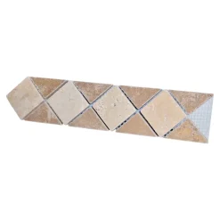 Listel mural en travertin forme losange L.30 x l.7 cm x ép.8 mm, Travertino- Outlet