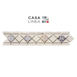 LISTEL RENAISSANCE DIAGONAL DECOR COLOR 1 PIÈCE 6.5 X 32 CM CASA LINEA-Casa Linéa Discount
