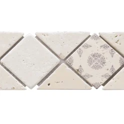 LISTEL RENAISSANCE DIAGONAL DECOR NAT 1 PIÈCE 6.5 X 32 CM CASA LINEA-Casa Linéa Discount