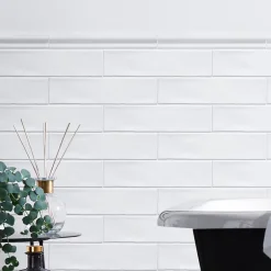 GoodHome Listel Vernisse 5x30 cm blanc