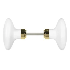 Lot 2 boutons de porte ovale blanc l.4.2cm x h.6.5cm-GoodHome Discount