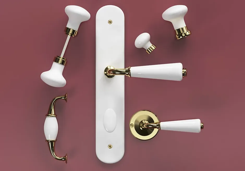 Lot 2 boutons de porte ovale blanc l.4.2cm x h.6.5cm-GoodHome Discount